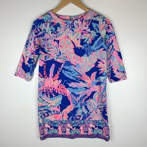 Lilly Pulitzer Bay Dress Multi Sunset Safari Engineered